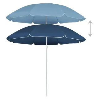 vidaXL Sonnenschirm mit Stahlmast Blau 180 cm - Blau