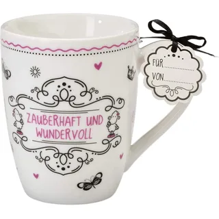 Sheepworld Tasse mit Spruch Zauberhaft und wundervoll | Kaffeetasse, Porzellan, 30 cl | Lieblingstasse, Geschenk für sie, Ostern, fürs Osternest | 59261