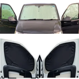 Thermo-Jalousien Kombatibel Mit Vauxhall Movano (2021-Date)(Frontset) Rückenfarbe in Schwarz, Reversibel und Thermisch