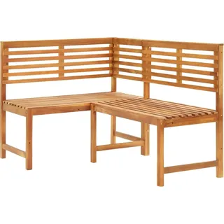 The Living Store Garten-Eckbank 140 cm Massivholz Akazie - Braun