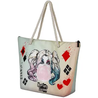 Karactermania Harley Quinn Mad Love-Soleil Strandtasche, Beige, 52 x 37 cm