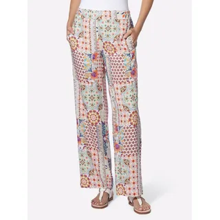 Schlupfhose HEINE, Damen, Gr. 44, Normalgrößen, terra, lila, bedruckt, 100% Viskose, bedruckt, gemustert, mehrfarbig, Hosen Schlupfhose