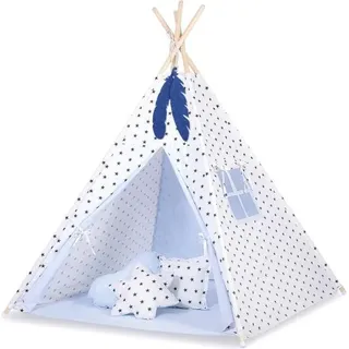 Tipi-Zelt für Kinder – Spielzelt – sichere und waschbare Baumwolle, inkl. Spielmatte und Kissen
