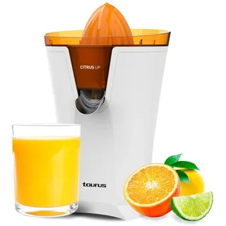 Taurus - Extra hoher Zitruspress Citrus Up | 40W | Direktes Ausschenken | 2 Presskegel | 200ml Behälter | Für Gläser bis 14 cm | Verschließbarer Auslauf | Zwei Richtungen Rotation