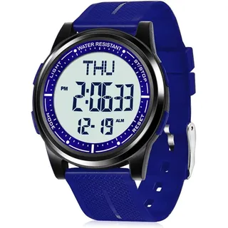 Digital Herren Damen Uhren 5 ATM Wasserdicht Sport Armbanduhr mit Wecker Stoppuhr Countdown Duale Zeitzone, Ultradünn Weitwinkel Anzeige Digitaluhr
