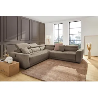 Jockenhöfer Gruppe Wohnlandschaft "Monza L-Form, B: 292x292 cm, mit 30 cm elektr. Sitztiefenverstellung" 140kg Belastbarkeit je Sitz, Kopfteilverstellung & USB-Anschluss, taupe 430, 18
