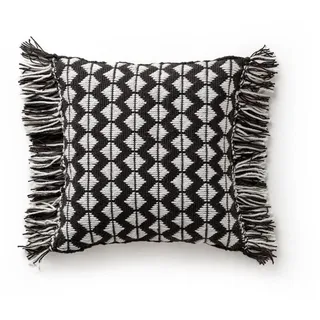 benuta Pure Outdoorkissen Morty Schwarz/Weiß 40x40 cm , Textil , Quadratisch , 40x40 cm , Heimtextilien, Wohntextilien, Kissen, Zierkissen