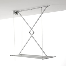 Foxydry Mini, Decke-Wäscheständer, vertikaler Wäscheständer, zusammenklappbar in Aluminium und Stahl 152x54x25 cm (Grau, 150)