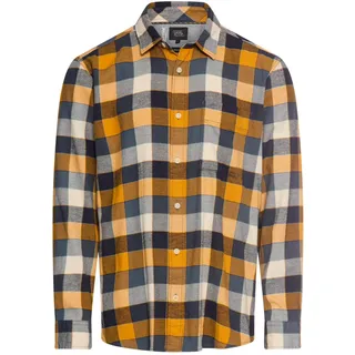 camel active Herren fleXXXactive® Langarmhemd aus leichtem Flanell Gelb, menswear-3XL