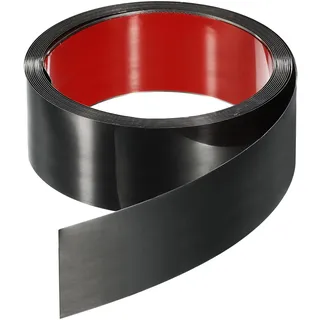QUARKZMAN 5m x 50mm Zierleisten Selbstklebend, Wandleisten zum Aufkleben und Anbringen von Rahmen, Edelstahlleiste mit gebürstetem Finish für Wand, Decke, Böden, Schrank (Schwarz)