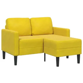 vidaXL 2-Sitzer-Sofa mit Chaiselongue L-Form Gelb 125 cm Samt