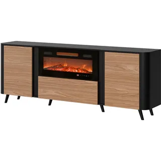 Mirjan24 Volare 200 x 76 x 39 cm Schwarz / Nussbaum