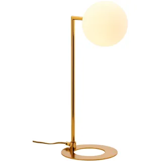 Tischleuchte Schlafzimmer Glas Messing in Gold G9 50 cm Kugel Nachttisch Lampe