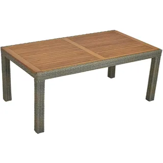 Merxx Gartentisch 100 x 180 cm Akazie Kunststoffgeflecht
