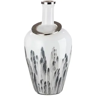Gilde Vase Statuario Glas weiß Flaschenform Höhe 56 cm Dekoration Wohnaccessoire Geschenk Wohnkultur
