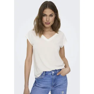 Only Onlfree Life S/S Mod.v-Neck Top Cloud Dancer XL
