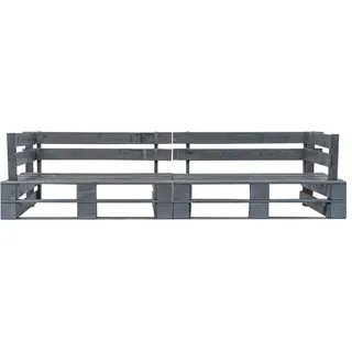 vidaXL Garten-Palettensofa 2-Sitzer Grau Holz - Grau