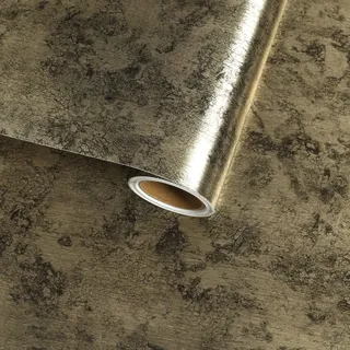 VaryFloral Tapete Gold Möbelfolie Selbstklebend 30cmx300cm Metallisch Klebefolie Möbel Champagner Selbstklebende Folie Rustikal Strukturiert Abwaschbare Tapete Vintage Folie für Möbel Schränke
