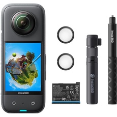 Insta360 X3 Creator-Kit - wasserdichte 360°-Actionkamera mit 1/2"-Sensor, 5,7K 360°, 72MP 360°-Fotos, Stabilisierung, 2,29"-Touchscreen, Vibrationsfeedback, KI-Bearbeitung, Live-Streaming