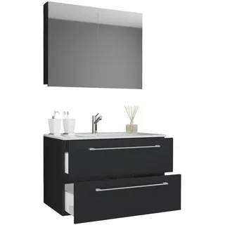 VCM Badmöbel-Set Badinos 3-tlg. Schwarz