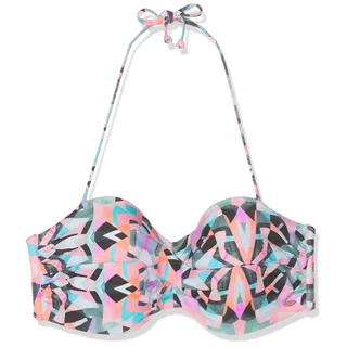 O'Neill Damen PW Sol Mix Bikini Top, Weiß All Over Print mit Grün, 34C