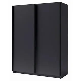 Feldmann-Wohnen Schwebetürenschrank Gozo Graphit 180 / 62 / 198cm , Grau, Schwarz , Holz , 4 Fächer , Rechteckig , 180x198x62 cm , Schlafzimmer, Kleiderschränke, Schwebetürenschränke