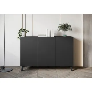 Sideboard HOME AFFAIRE "SIDEBOARD PHUKET II, Stilvolle, grifflose Kommode, Breite 120cm", graphite schwarz matt, B:120cm H:39cm T:39cm, ABS-Kunststoff, FSC-zertifizierter Holzwerkstoff, Holzwerkstoff, Kunststoff, Sideboards, Sideboard, Mit 6 Fächern und höhenverstellbaren Einlegeböden