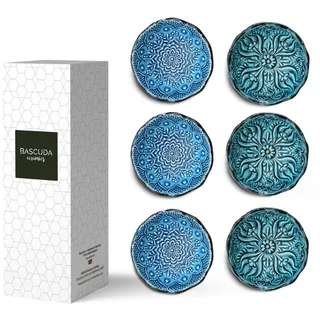 Bascuda® Kleine Keramikschalen, 6er-Set, kleine Snackschalen für Tapas, Dessert, Nüsse, Olive, Sojasauce, Dip-Schalen, Zutaten, dekorative marokkanische, spanische, mexikanische