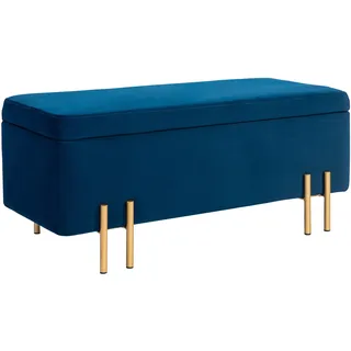 Homcom Truhenbank Samt Blau 100 x 40 x 42 cm