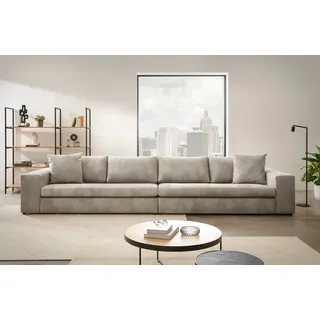 Home affaire 4-Sitzer »SLEETLAND XXL in Samtvelours oder Vintage-Leder-Optik« besonders groß und bequem, grau