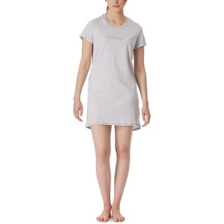 Schiesser Damen Bigshirt Kurzarm-Nachtwäsche Nachthemd, grau-Mel_181252, 48