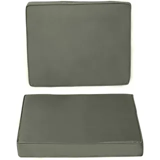 Outsunny Sitzkissen 2er-Set 56 x 52 cm , Dunkelgrau , Kunststoff , 52x7x56 cm , Gartenmöbel, Gartenpolster & Auflagen, Gartenkissen