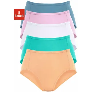 Taillenslip, Damen, Gr. 56, bunt (apricot, mint, weiß, flieder, blau), Piqué, Obermaterial: 95% Baumwolle, 5% Elasthan, PETITE FLEUR BY LASCANA, unifarben, körpernah, Unterhosen Taillenslip, aus weicher Pikee-Qualität, Topseller