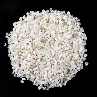 Anevous 100g Dekogranulat Dekosteine, 3-5mm Kristallsteine, Kleine Halbedelsteine, Ziersteine Steine für Handwerk Aquarium Blumentopf Landschaftsbau Vase Füller Dekoration,Weiß B