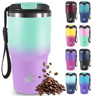 Thermosbecher 600ml, Kaffeebecher to go, 100% Dicht, Isolierbecher, Edelstahl Travel Mug, Thermo Kaffeebecher, 4h Heiß und 8h Kalt, Kaffee Thermobecher für Kaffee, Smoothies, Tee und Mehr