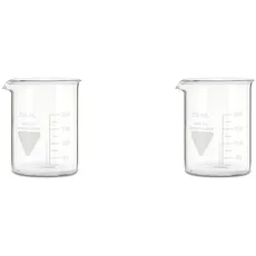 RASOTHERM Becherglas niedrige Form mit Ausguss, (Boro 3.3), 250 ml (Packung mit 2)