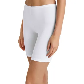 Slip CALIDA "Natural Comfort", Damen, Gr. S (40/42), weiß, Single Jersey, Obermaterial: 92% Baumwolle, 8% Elasthan, eng, Unterhosen Slip, Single Jersey Qualität, elastisch, langes Bein, weich, Baumwoll-Mix
