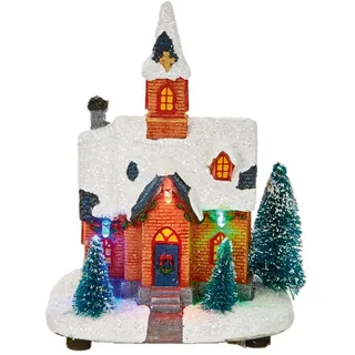 Weihnachten Mini LED Dorf Szene Aufleuchtend Dekoration Akku Betrieben - Kirche