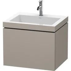 Duravit L-Cube Möbelwaschtisch c-bonded mit Unterbau wandhängend, 60x48 cm, 1 Auszug, ohne Überlauf, 1 Hahnloch, Farbe: Terra Matt