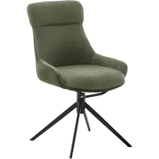 MCA Furniture Esszimmerstuhl PELION Polyester grün/schwarz 2er Set