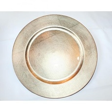 OSMA Flacher Teller der Marke Christmas Place Plate XXL Gold, 33 x 33 x 1,8 cm