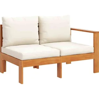 vidaXL Gartensofa mit 1 Armlehne 2-Sitzer Massivholz Akazie - Braun