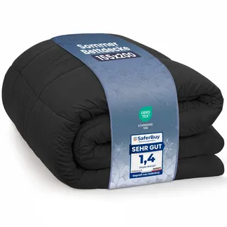Utopia Bedding Sommerdecke 155 x 220 cm, Bettdecke Ohne Bezug Grau | Leichte Steppdecke mit weicher 200 g/m2-Füllung, atmungsaktiv und waschbar, dünne Schlafdecke für Sommer, OEKO-TEX