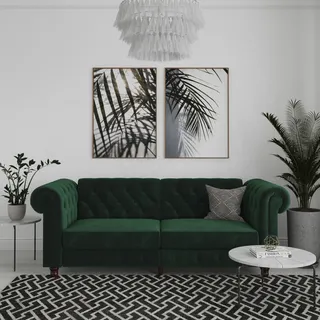 dorel home »Felix, Schlafsofa 236 cm, (Liegefläche 108x190cm), Rückenlehne« 3-fach verstellbar, Velours, Kunstleder, Luxus-Microfaser Vintage,