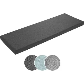 sleepling Bankauflage 140x40 cm, dunkelgrau, Unterseite Antirutsch, Made in EU