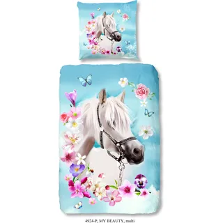 Good Morning Kinder Bettwäsche Pferd - 135x200 cm - 100% Baumwolle - Bunt