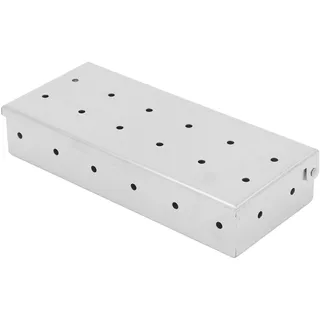 Edelstahl-Räucherbox, Holzspäne, Grillrauch mit belüftetem Deckel, für geräuchertes Aroma, aufklappbares Grillzubehör