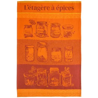 COUCKE Geschirrtuch, Bedruckt, aus Baumwoll-Jacquard, Gewürzregal, 50 x 75 cm