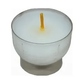 Opferlichte 7 Stunden Weiß mit Klarer-Mehrweg-Kunststoff-Hülle 40 x Ø 47 mm, 300 Stück - Weiß