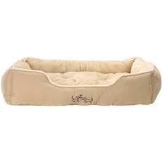 Dehner Lieblinge Hundebett und Katzenbett Sammy, ca. 90 x 70 x 20 cm, Polyester, beige